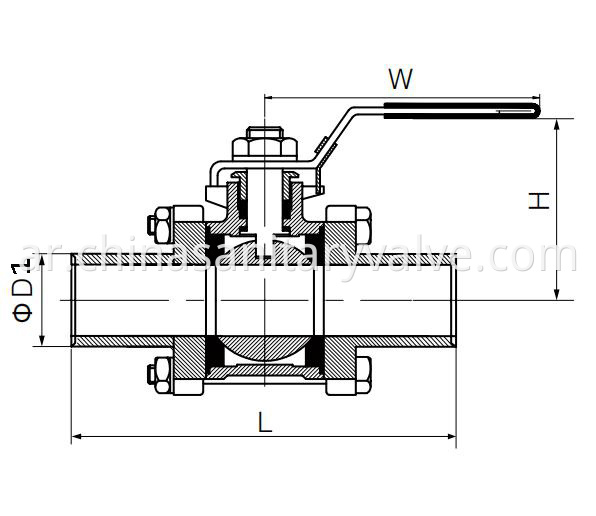 sanitary three pieces ball valves